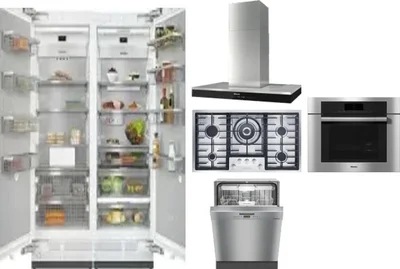 6 Piece Package Includes Refrigerator, Freezer, Cooktop, Wall Oven, Hood And Dishwasher
