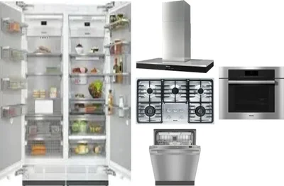 6 Piece Package Includes Refrigerator, Freezer, Cooktop, Wall Oven, Hood And Dishwasher