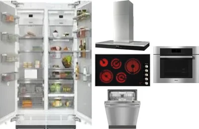 6 Piece Package Includes Refrigerator, Freezer, Cooktop, Wall Oven, Hood And Dishwasher