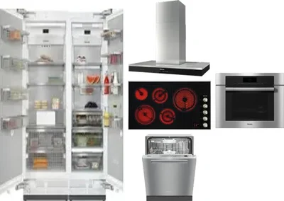 6 Piece Package Includes Refrigerator, Freezer, Cooktop, Wall Oven, Hood And Dishwasher