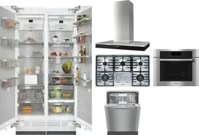 6 Piece Package Includes Refrigerator, Freezer, Cooktop, Wall Oven, Hood And Dishwasher