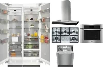6 Piece Package Includes Refrigerator, Freezer, Cooktop, Wall Oven, Hood And Dishwasher