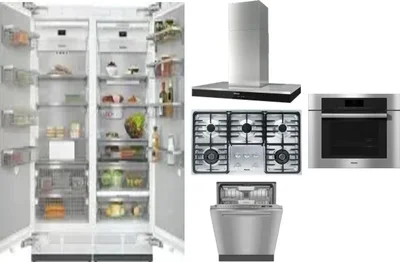 6 Piece Package Includes Refrigerator, Freezer, Cooktop, Wall Oven, Hood And Dishwasher