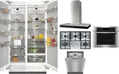 6 Piece Package Includes Refrigerator, Freezer, Cooktop, Wall Oven, Hood And Dishwasher