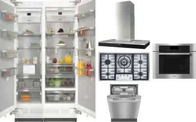6 Piece Package Includes Refrigerator, Freezer, Cooktop, Wall Oven, Hood And Dishwasher