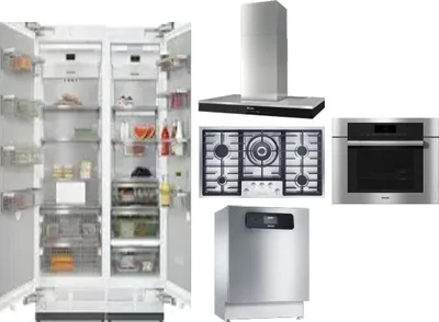 6 Piece Package Includes Refrigerator, Freezer, Cooktop, Wall Oven, Hood And Dishwasher