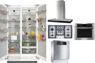 6 Piece Package Includes Refrigerator, Freezer, Cooktop, Wall Oven, Hood And Dishwasher