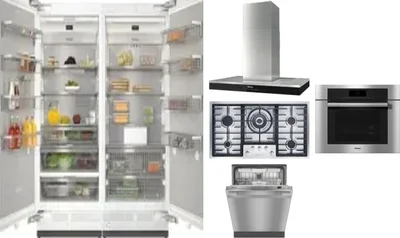 6 Piece Package Includes Refrigerator, Freezer, Cooktop, Wall Oven, Hood And Dishwasher