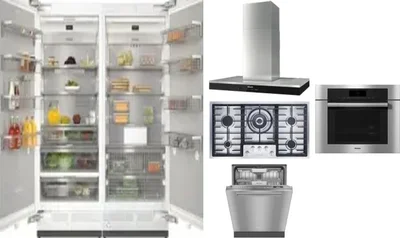 6 Piece Package Includes Refrigerator, Freezer, Cooktop, Wall Oven, Hood And Dishwasher