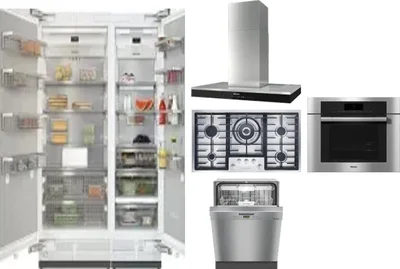 6 Piece Package Includes Refrigerator, Freezer, Cooktop, Wall Oven, Hood And Dishwasher