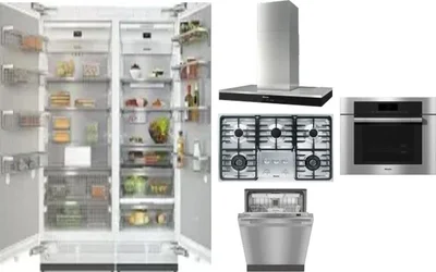 6 Piece Package Includes Refrigerator, Freezer, Cooktop, Wall Oven, Hood And Dishwasher