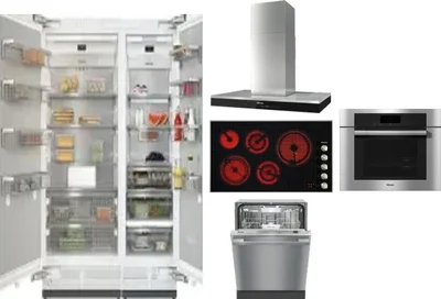 6 Piece Package Includes Refrigerator, Freezer, Cooktop, Wall Oven, Hood And Dishwasher