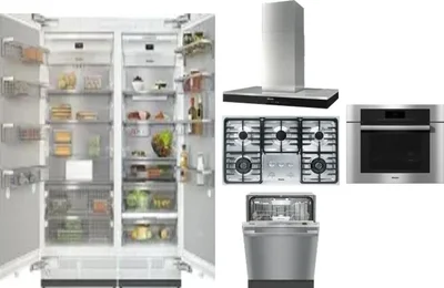 6 Piece Package Includes Refrigerator, Freezer, Cooktop, Wall Oven, Hood And Dishwasher