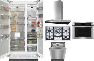 6 Piece Package Includes Refrigerator, Freezer, Cooktop, Wall Oven, Hood And Dishwasher