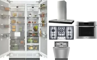 6 Piece Package Includes Refrigerator, Freezer, Cooktop, Wall Oven, Hood And Dishwasher
