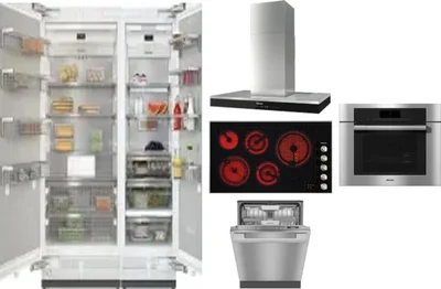 6 Piece Package Includes Refrigerator, Freezer, Cooktop, Wall Oven, Hood And Dishwasher