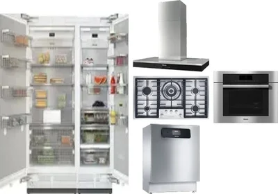 6 Piece Package Includes Refrigerator, Freezer, Cooktop, Wall Oven, Hood And Dishwasher