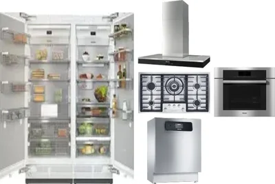 6 Piece Package Includes Refrigerator, Freezer, Cooktop, Wall Oven, Hood And Dishwasher