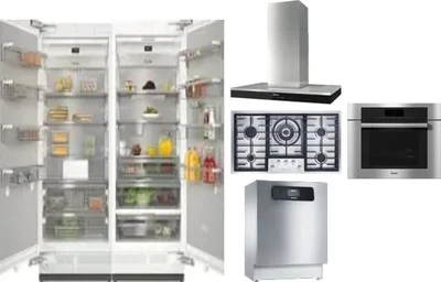 6 Piece Package Includes Refrigerator, Freezer, Cooktop, Wall Oven, Hood And Dishwasher