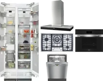 6 Piece Package Includes Refrigerator, Freezer, Cooktop, Wall Oven, Hood And Dishwasher