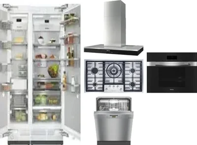 6 Piece Package Includes Refrigerator, Freezer, Cooktop, Wall Oven, Hood And Dishwasher