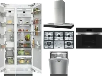 6 Piece Package Includes Refrigerator, Freezer, Cooktop, Wall Oven, Hood And Dishwasher