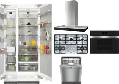 6 Piece Package Includes Refrigerator, Freezer, Cooktop, Wall Oven, Hood And Dishwasher