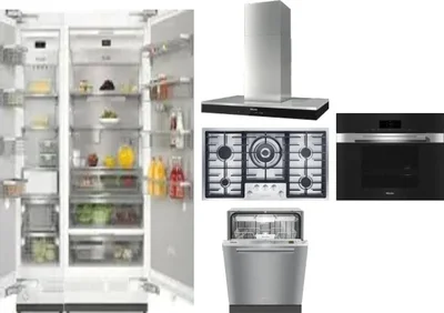 6 Piece Package Includes Refrigerator, Freezer, Cooktop, Wall Oven, Hood And Dishwasher