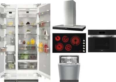 6 Piece Package Includes Refrigerator, Freezer, Cooktop, Wall Oven, Hood And Dishwasher