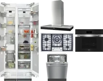 6 Piece Package Includes Refrigerator, Freezer, Cooktop, Wall Oven, Hood And Dishwasher