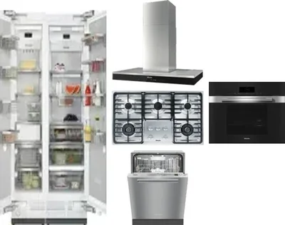 6 Piece Package Includes Refrigerator, Freezer, Cooktop, Wall Oven, Hood And Dishwasher