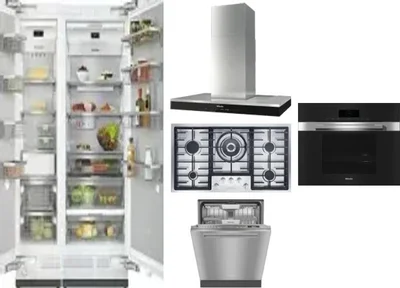 6 Piece Package Includes Refrigerator, Freezer, Cooktop, Wall Oven, Hood And Dishwasher