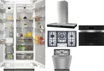 6 Piece Package Includes Refrigerator, Freezer, Cooktop, Wall Oven, Hood And Dishwasher