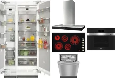 6 Piece Package Includes Refrigerator, Freezer, Cooktop, Wall Oven, Hood And Dishwasher