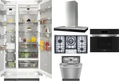 6 Piece Package Includes Refrigerator, Freezer, Cooktop, Wall Oven, Hood And Dishwasher