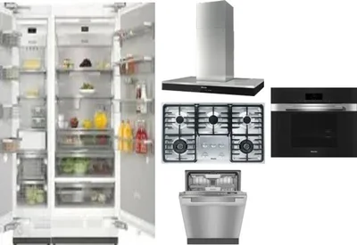 6 Piece Package Includes Refrigerator, Freezer, Cooktop, Wall Oven, Hood And Dishwasher
