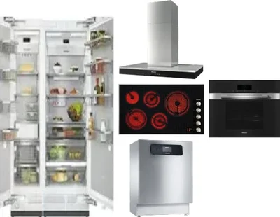 6 Piece Package Includes Refrigerator, Freezer, Cooktop, Wall Oven, Hood And Dishwasher