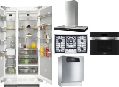 6 Piece Package Includes Refrigerator, Freezer, Cooktop, Wall Oven, Hood And Dishwasher