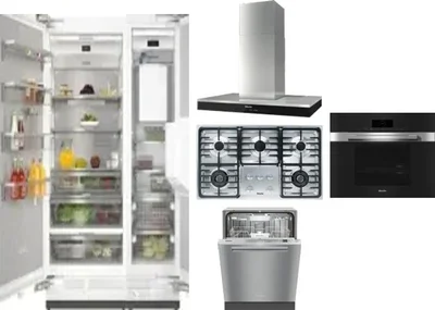 6 Piece Package Includes Refrigerator, Freezer, Cooktop, Wall Oven, Hood And Dishwasher