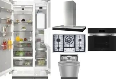 6 Piece Package Includes Refrigerator, Freezer, Cooktop, Wall Oven, Hood And Dishwasher