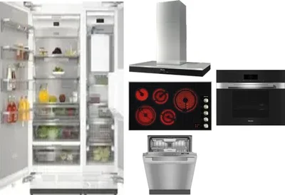 6 Piece Package Includes Refrigerator, Freezer, Cooktop, Wall Oven, Hood And Dishwasher