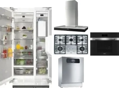 6 Piece Package Includes Refrigerator, Freezer, Cooktop, Wall Oven, Hood And Dishwasher