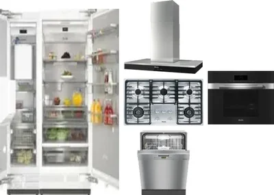 6 Piece Package Includes Refrigerator, Freezer, Cooktop, Wall Oven, Hood And Dishwasher