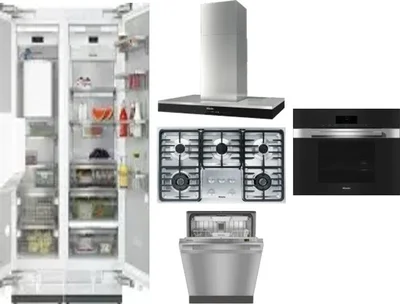 6 Piece Package Includes Refrigerator, Freezer, Cooktop, Wall Oven, Hood And Dishwasher
