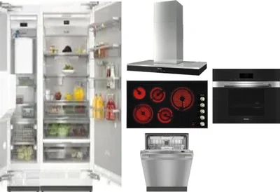 6 Piece Package Includes Refrigerator, Freezer, Cooktop, Wall Oven, Hood And Dishwasher