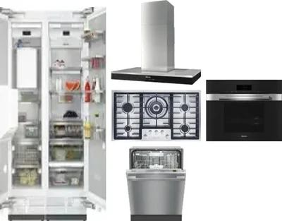 6 Piece Package Includes Refrigerator, Freezer, Cooktop, Wall Oven, Hood And Dishwasher