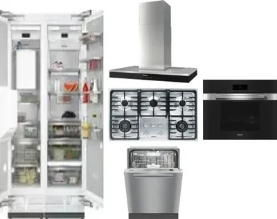6 Piece Package Includes Refrigerator, Freezer, Cooktop, Wall Oven, Hood And Dishwasher