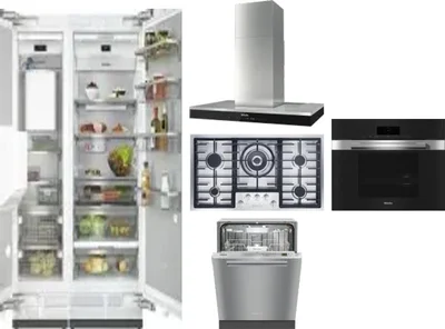 6 Piece Package Includes Refrigerator, Freezer, Cooktop, Wall Oven, Hood And Dishwasher