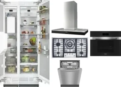 6 Piece Package Includes Refrigerator, Freezer, Cooktop, Wall Oven, Hood And Dishwasher