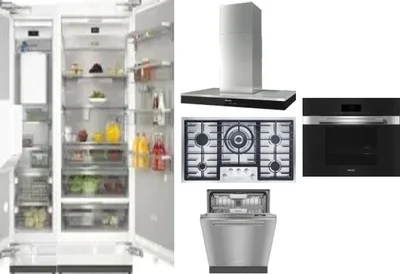 6 Piece Package Includes Refrigerator, Freezer, Cooktop, Wall Oven, Hood And Dishwasher